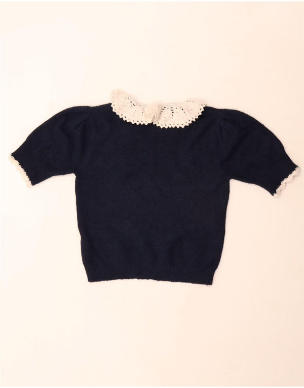 Top Crop tricot pentru femei Zara UK 12 Poliester mediu bleumarin