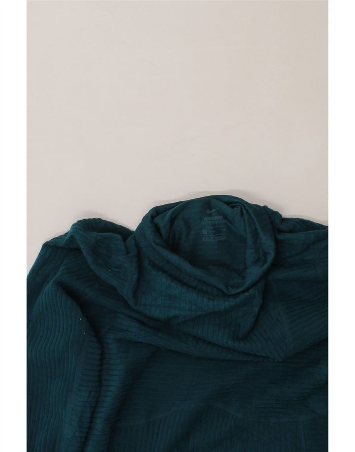 NIKE Womens Roll Neck Fleece Jumper UK 12 Medium Green Polyester Vintage Nike and Second-Hand Nike from Messina Hembry 