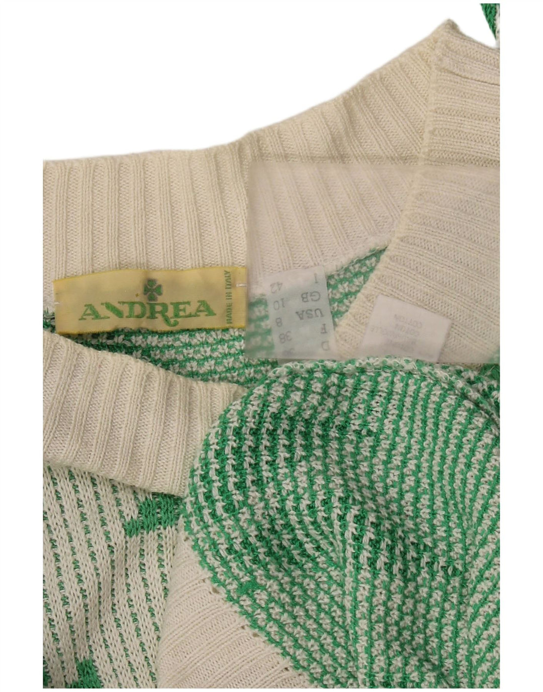 Pulover vintage pentru femei cu gât de barcă și pulover UK 10 mic, alb, acrilic