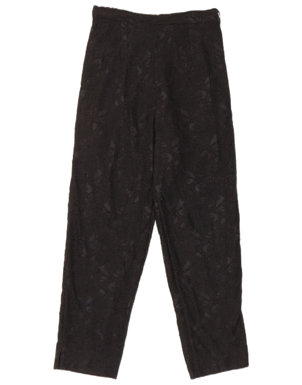 Pantaloni casual de damă vintage cu talie înaltă din dantelă L25 L25 Negru Floral