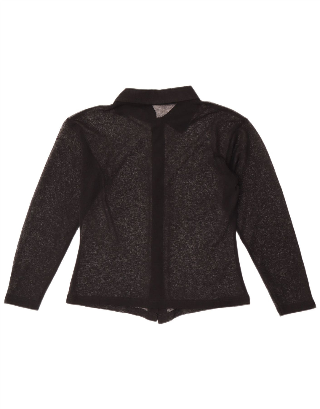 Bluză de cămașă transparentă vintage pentru femei UK 12 Medium Black