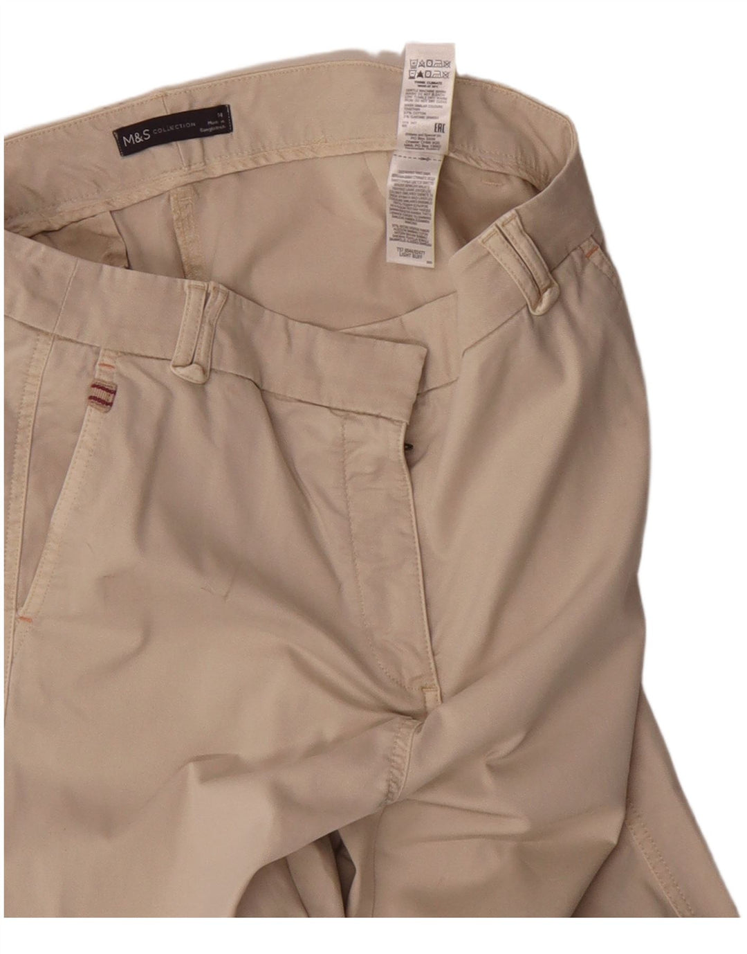 Pantaloni chino pentru femei Marks & Spencer UK 14 Medium W30 L27 Bej Bumbac