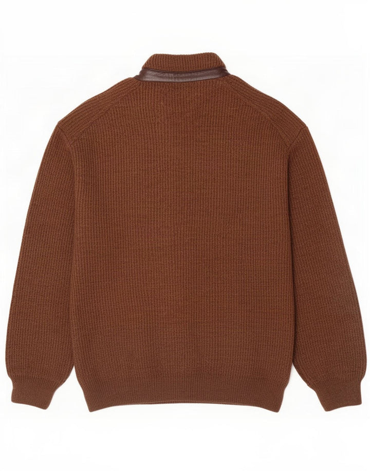 Pulover cardigan pentru bărbați Marek, maro mare, acrilic