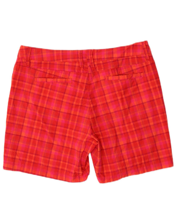 Lee Womens Natural Fit Casual Shorts US 12 Large W34 Red Check Cotton