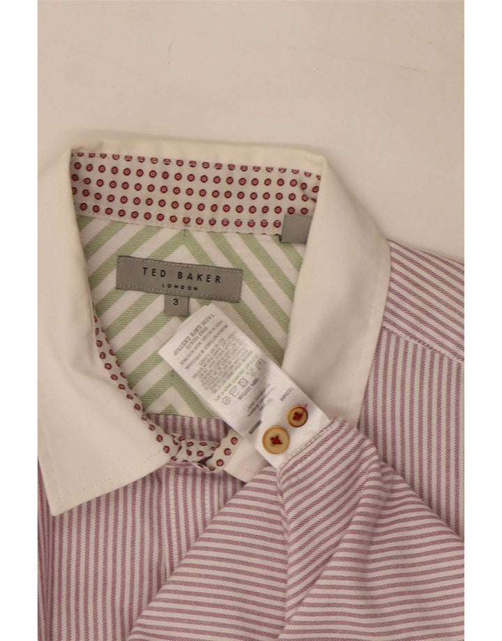 Cămașă pentru bărbați Ted Baker, mărimea 3, bumbac cu dungi violet mediu