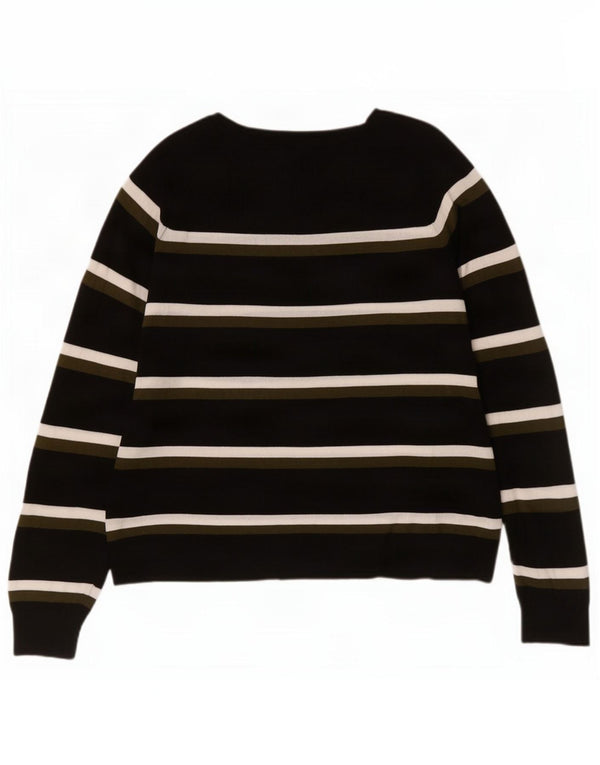 Pulover pentru femei cu gât de barcă Zara UK 14 Medium Black Dunge