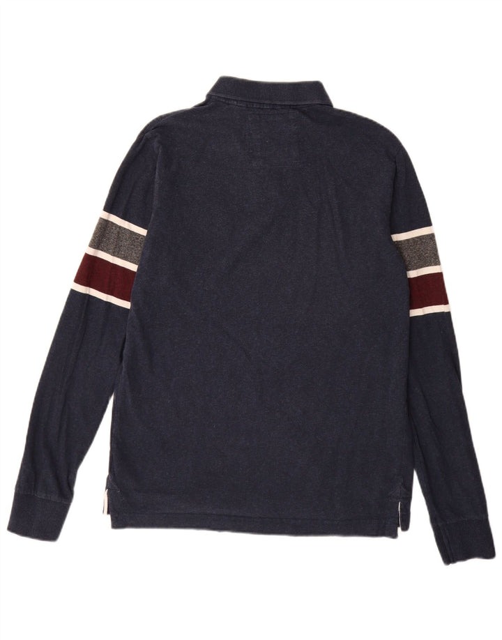 Tricou polo grafic rugby Superdry pentru bărbați, mare, albastru bleumarin, bumbac color bloc