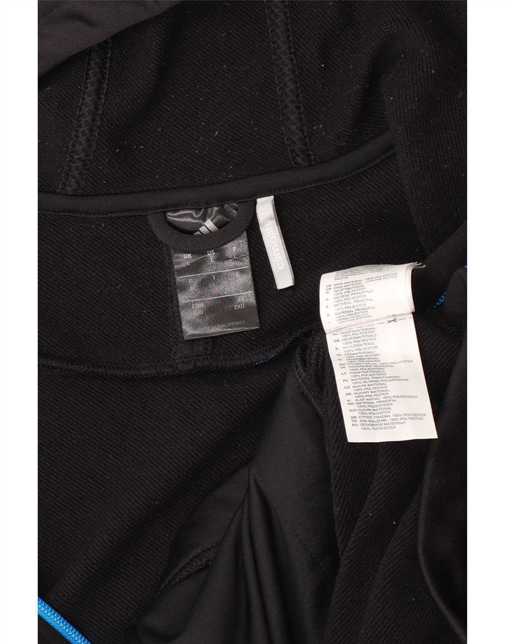 Pulover adidas Climalite pentru bărbați, cu fermoar, poliester mare, negru