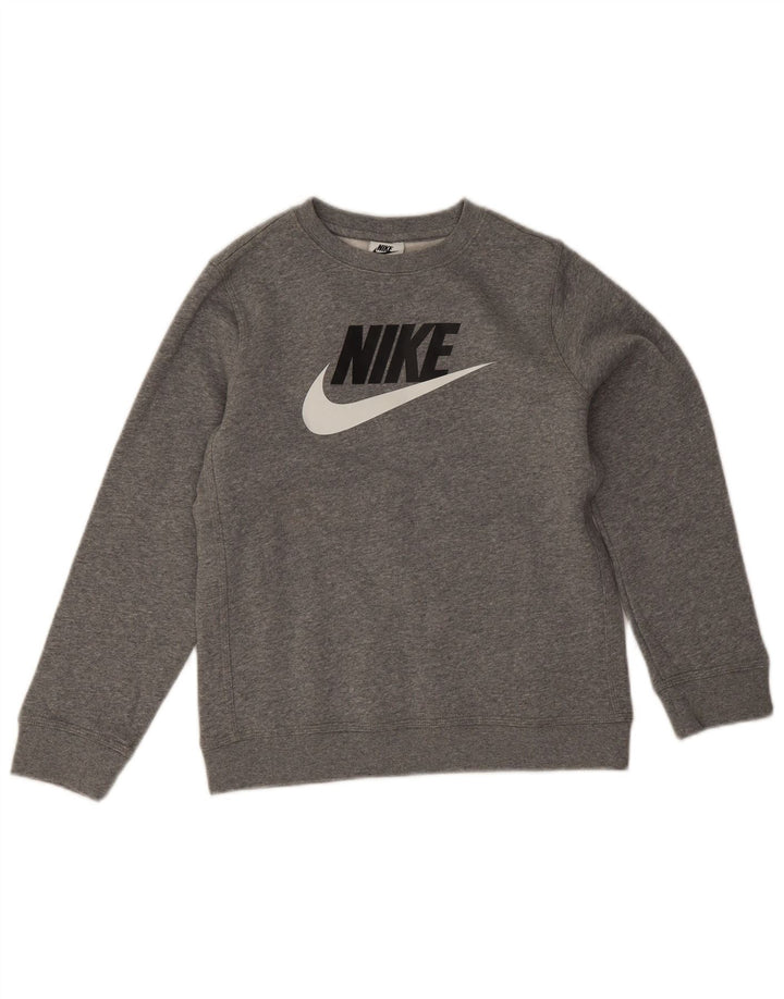 Hanorac cu grafic pentru băieți Nike, 10-11 ani, bumbac cu pete, gri mediu