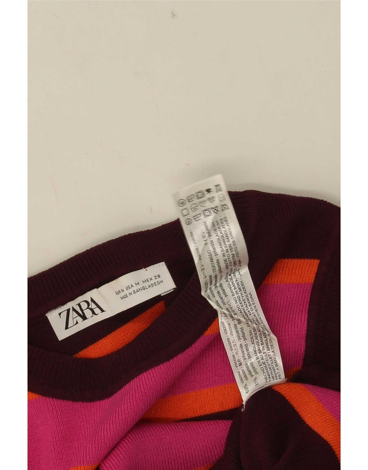 Top cu vestă pentru femei Zara UK 12 Medium, multicolor, în dungi, viscoză