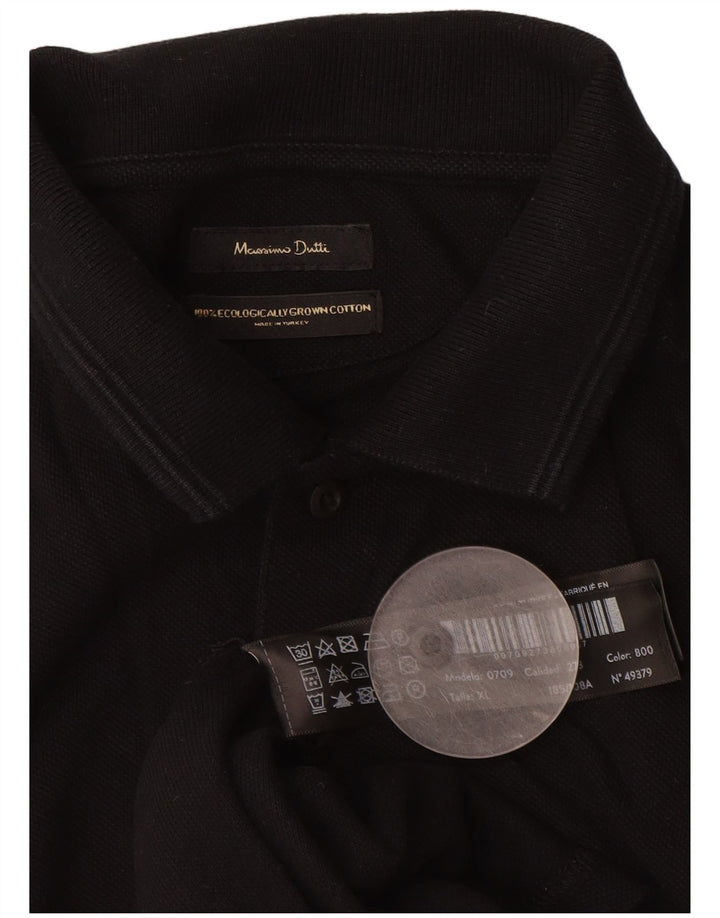 Tricou polo Massimo Dutti XL bumbac negru