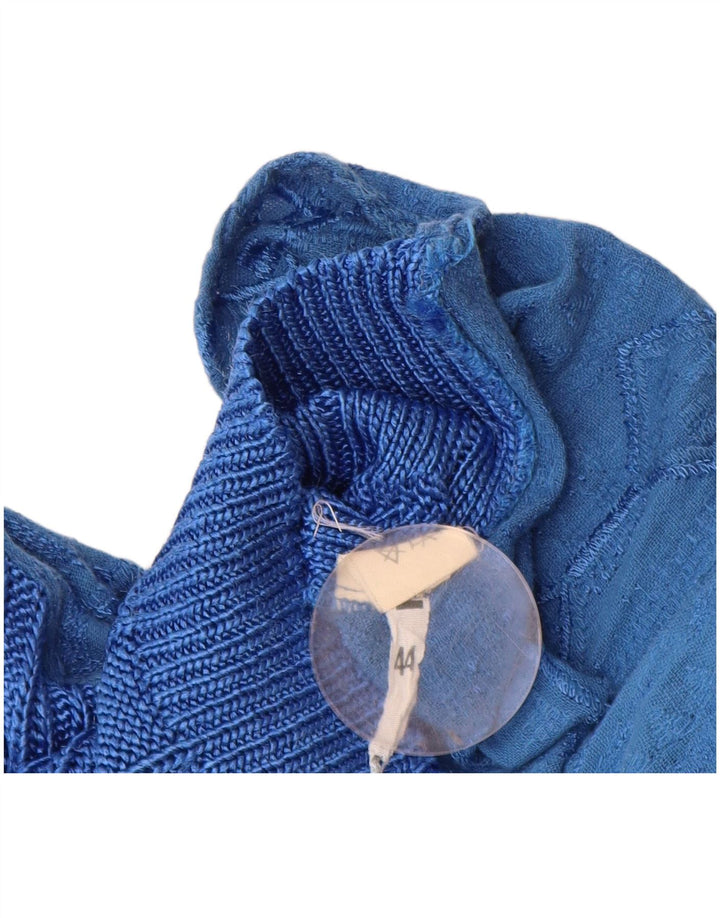 Pulover Cardigan Vintage pentru Damă IT 44 Medium Blue Geometric Viscose