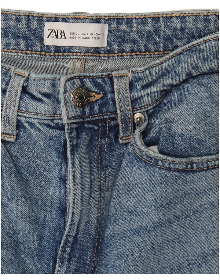 Blugi Zara Femei Bootcut EU 34 2XS W24 L26 Albastru