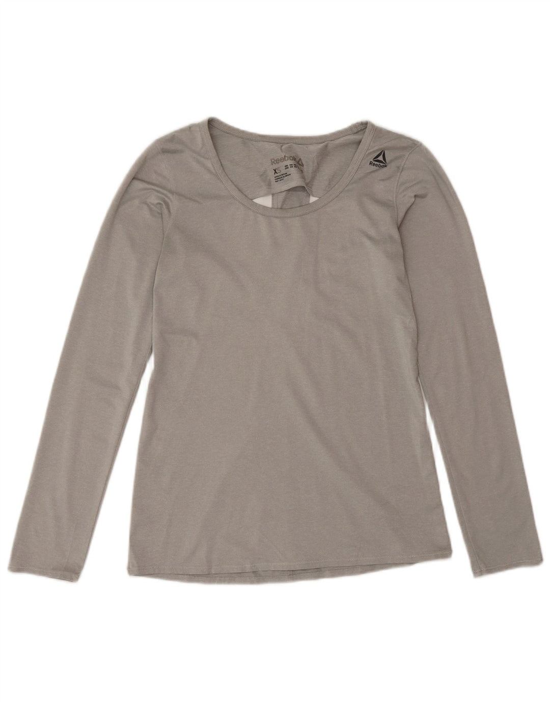 Reebok Top pentru bărbați cu mânecă lungă UK 8 Small Gri poliester Sport