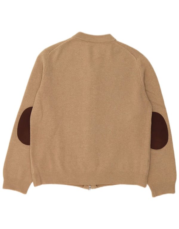 Pulover cardigan pentru femei Henry Cottons UK 20 2XL Lână virgină bej