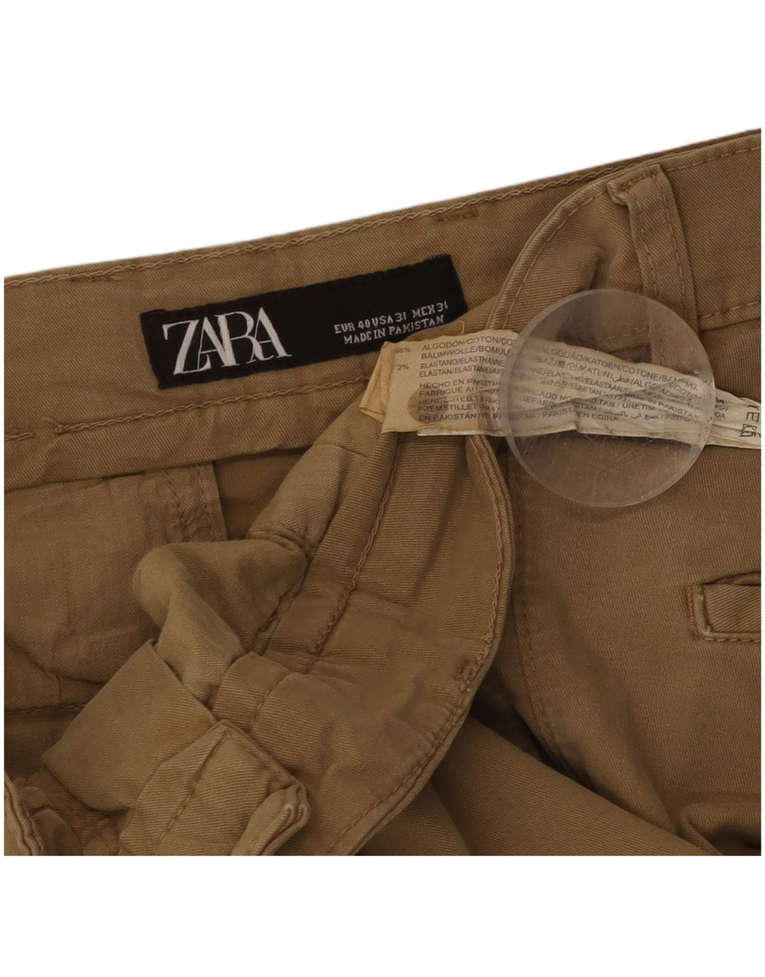 Pantaloni chino slim pentru bărbați Zara EU 40 Medium L31 L29 Bej Bumbac