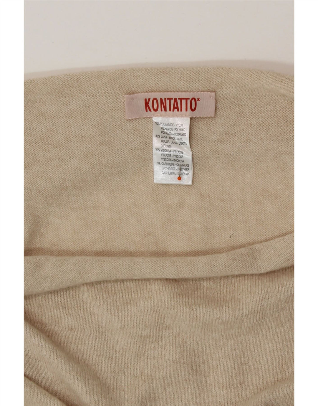 KONTATTO Rochie Jumper Maxi pentru Femei cu gât rulat UK 14 Medium Bej Poliamidă