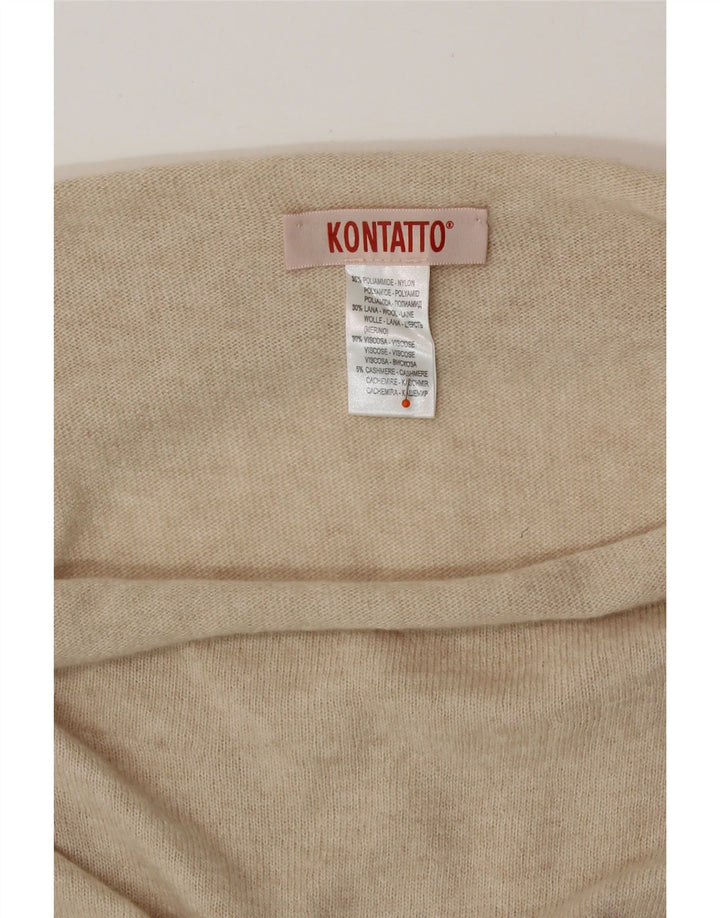 KONTATTO Rochie Jumper Maxi pentru Femei cu gât rulat UK 14 Medium Bej Poliamidă