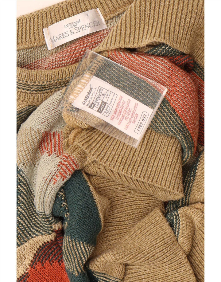 Pulover pentru bărbați Marks & Spencer, cu gât crew, XL, geometric, multicolor