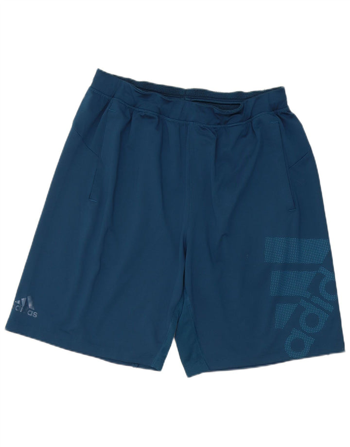 Pantaloni scurți sport adidas Climalite Graphic pentru bărbați, mari, albastru, poliester