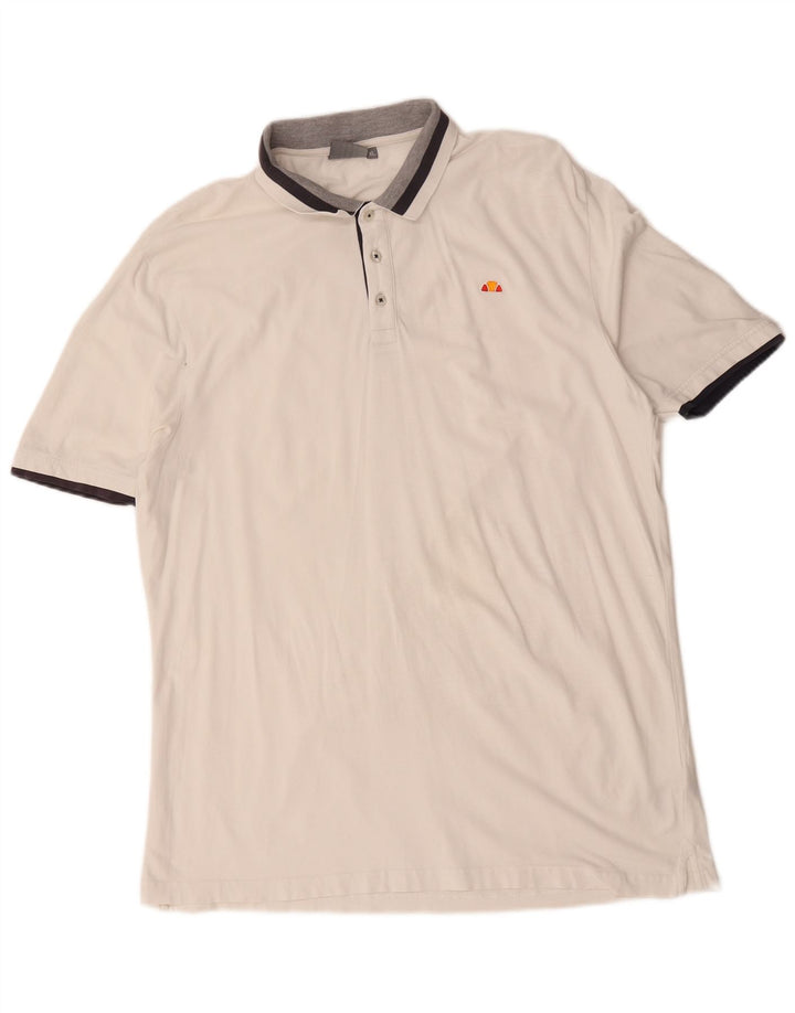 Tricou polo pentru bărbați Ellesse XL, bumbac cu dungi albe
