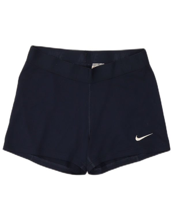 Pantaloni scurti sport NIKE Dri Fit pentru femei UK 14, mari, albastru, poliester
