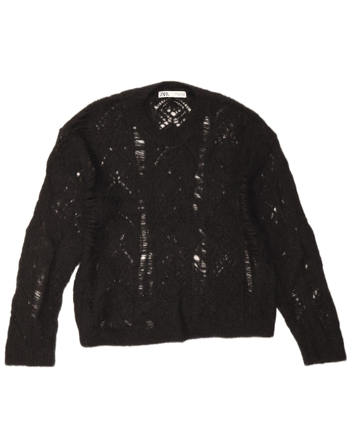 Pulover pentru damă Zara, cu gât turnut, UK 14 Medium Negru