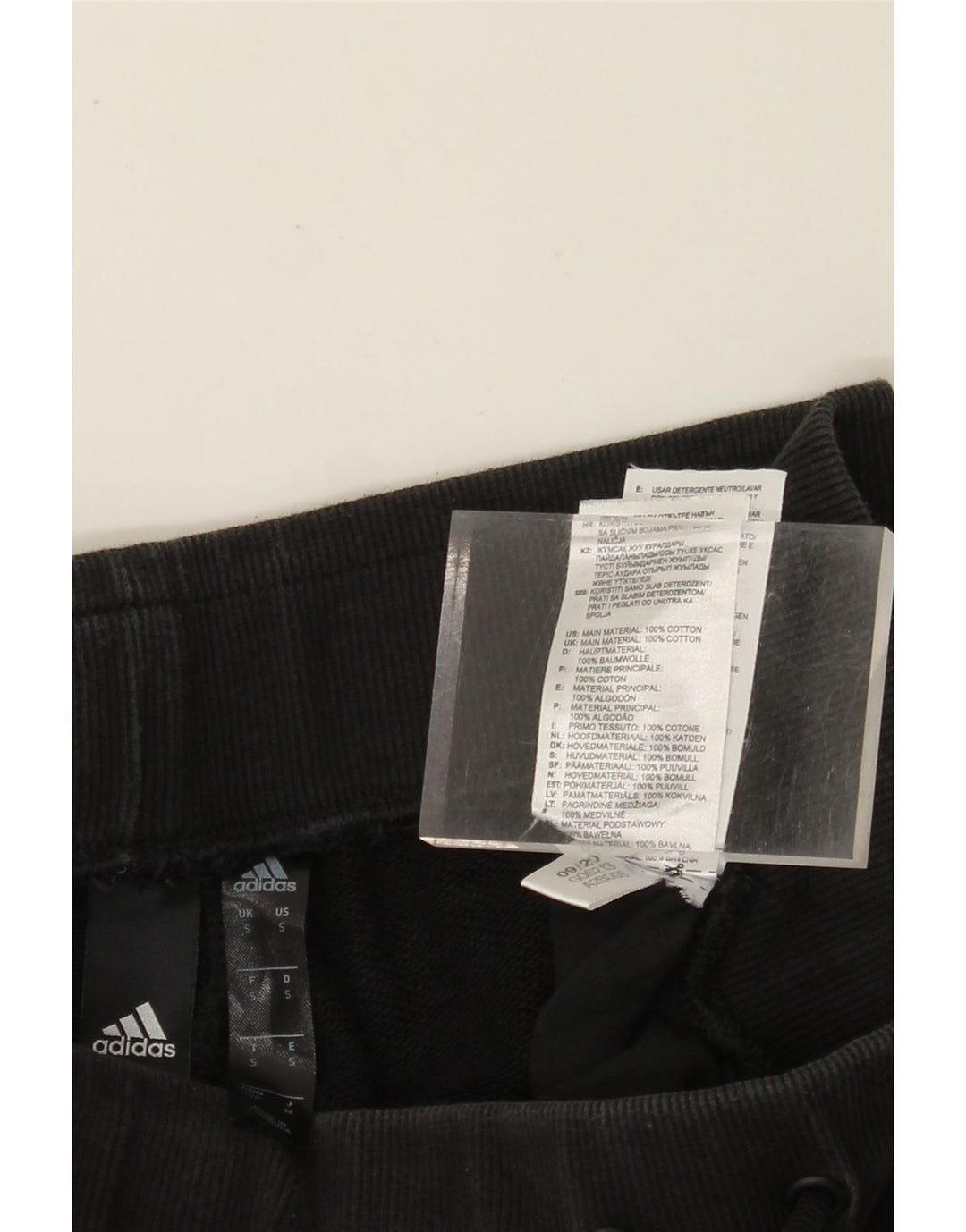 Pantaloni de trening grafic ADIDAS pentru femei Joggeri UK 10 Bumbac negru mic