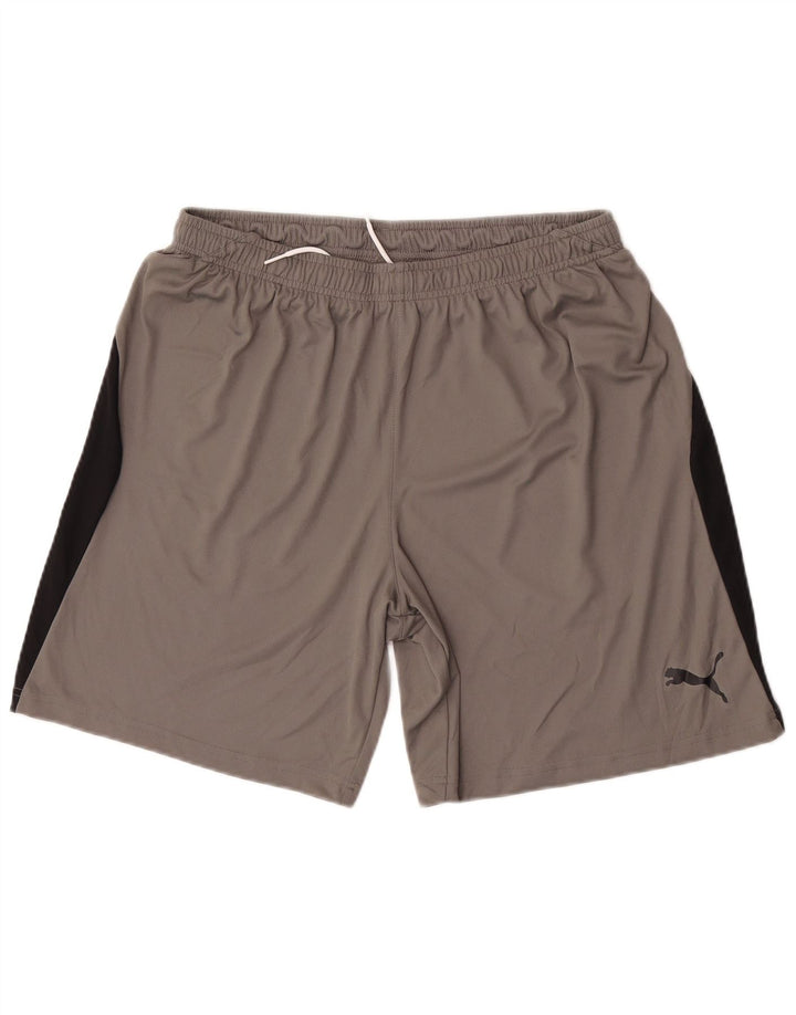 Pantaloni scurți sport Puma pentru bărbați, mari, gri, poliester color bloc