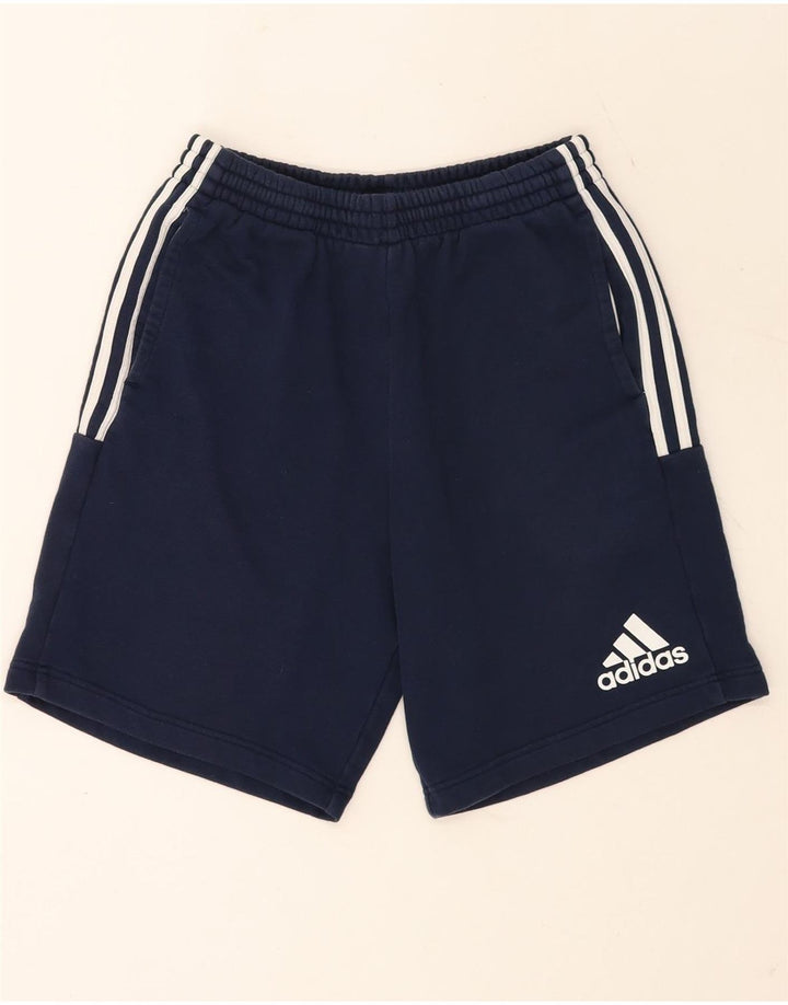 Pantaloni scurți sport Adidas pentru bărbați, bumbac mediu, albastru bleumarin