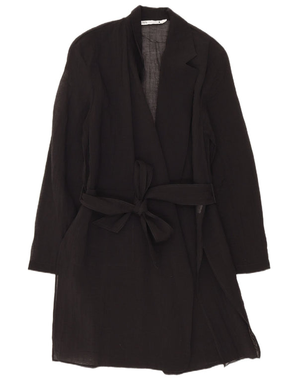 Top cardigan cu paragate Zara Womens See Through UK 14 Medium Black Viscose