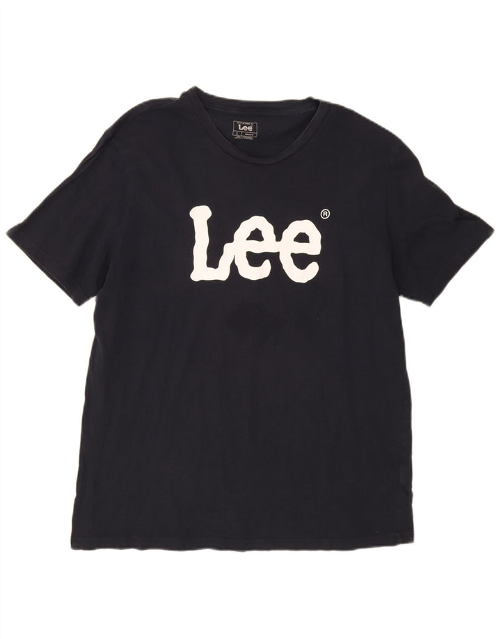 Tricou grafic pentru bărbați Lee Top mare din bumbac bleumarin