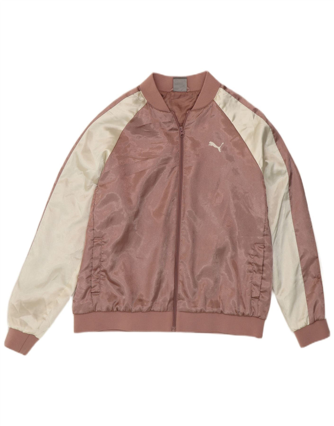 Jachetă de top cu trening grafic Puma pentru femei UK 12 Poliester roz mediu