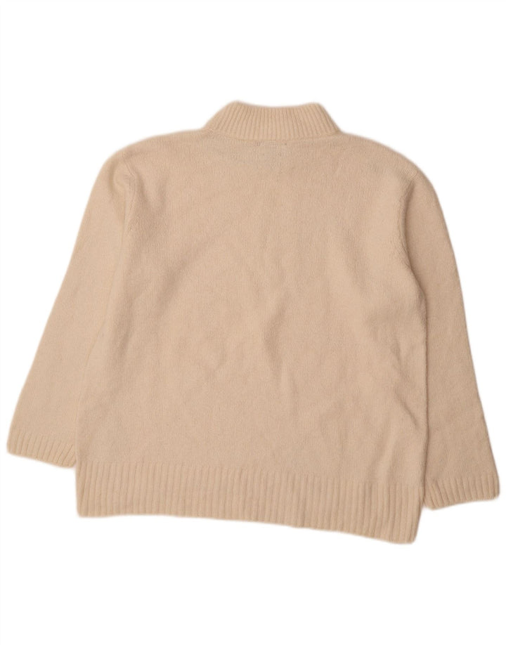 Pulover cu gât țestoasă pentru femei Massimo Dutti UK 16, mare, alb