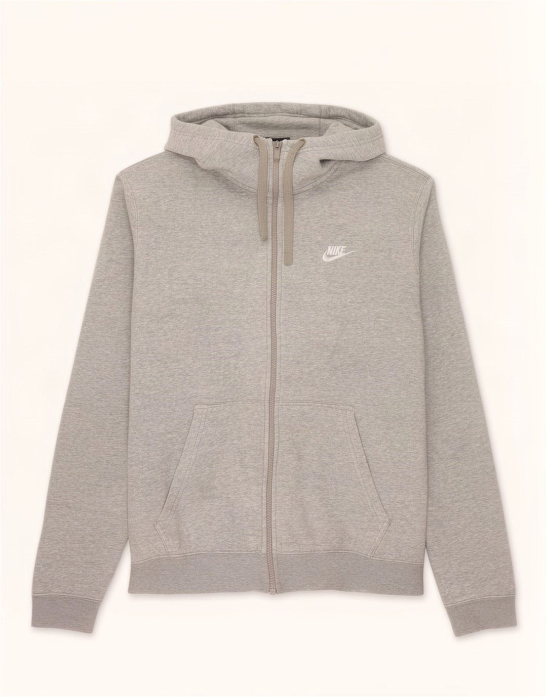 Pulover Nike pentru bărbați, cu fermoar, bumbac, gri mediu