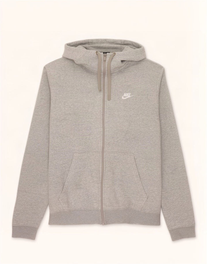 Pulover Nike pentru bărbați, cu fermoar, bumbac, gri mediu