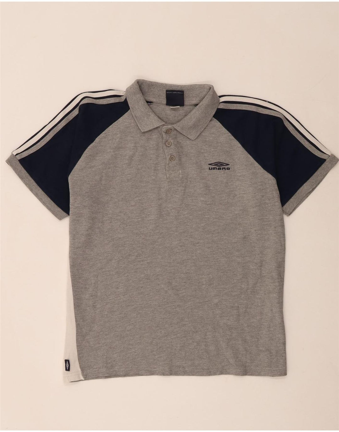 Cămașă polo Umbro pentru bărbați, bumbac color bloc, gri mediu