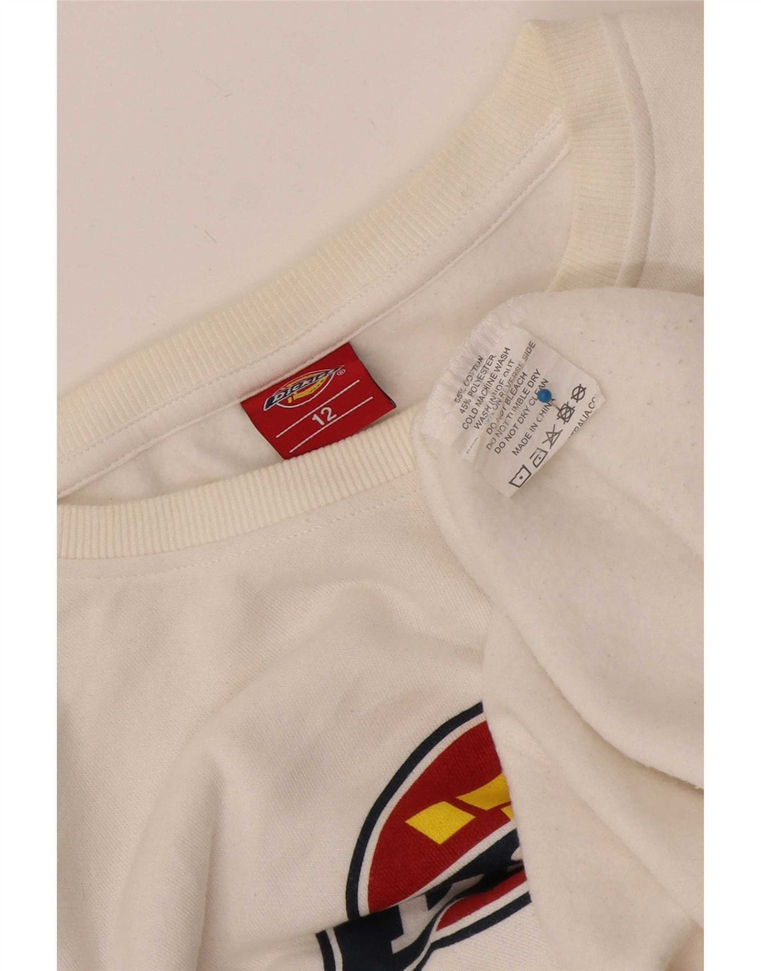 Pulover cu grafic pentru băieți Dickies 11-12 ani, bumbac alb