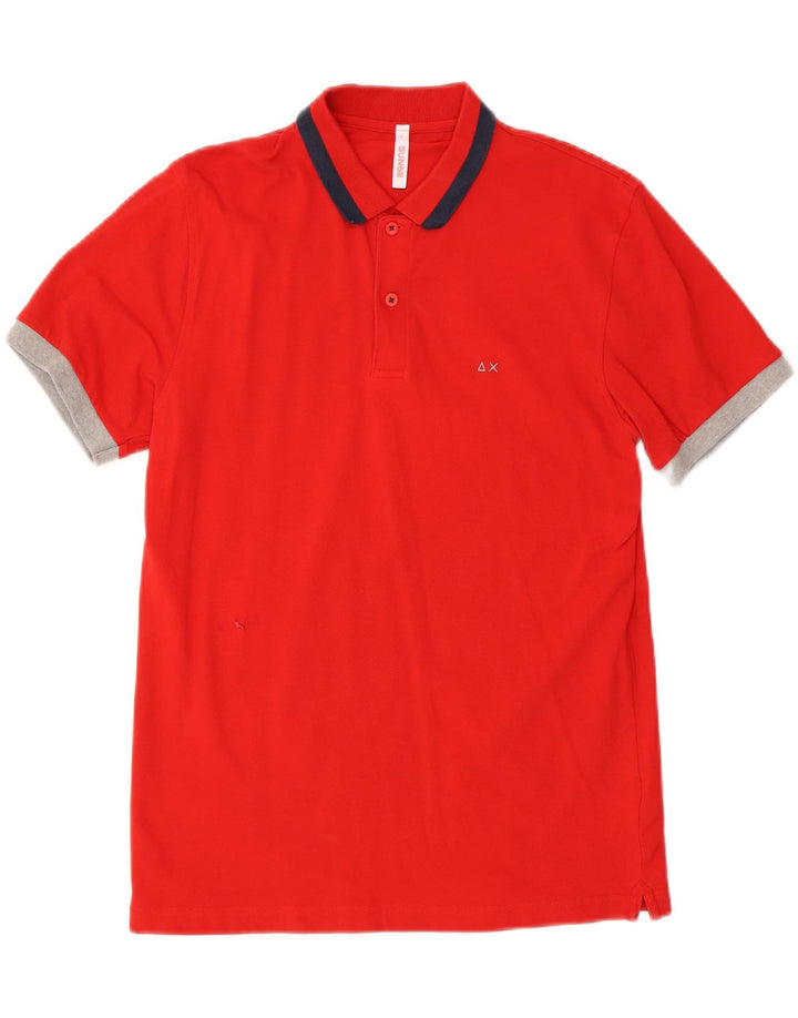 SUN68 Womens Polo Shirt UK 14 Large Red Cotton Vintage Sun68 and Second-Hand Sun68 from Messina Hembry 