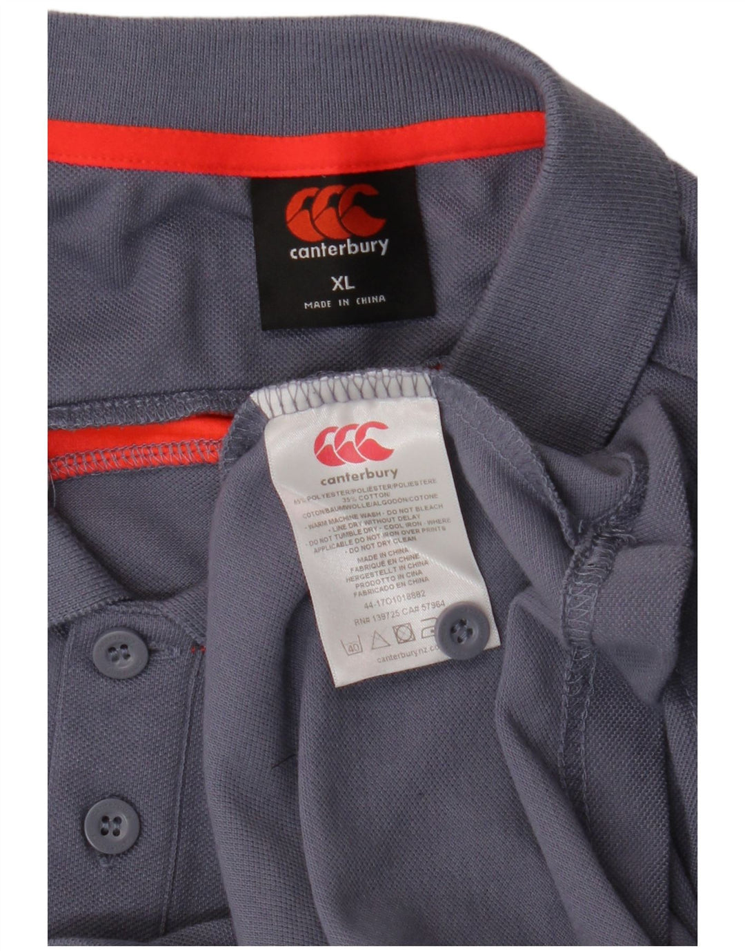 Cămașă polo cu grafică CANTERBURY pentru bărbați, XL, albastru bleumarin, poliester color bloc