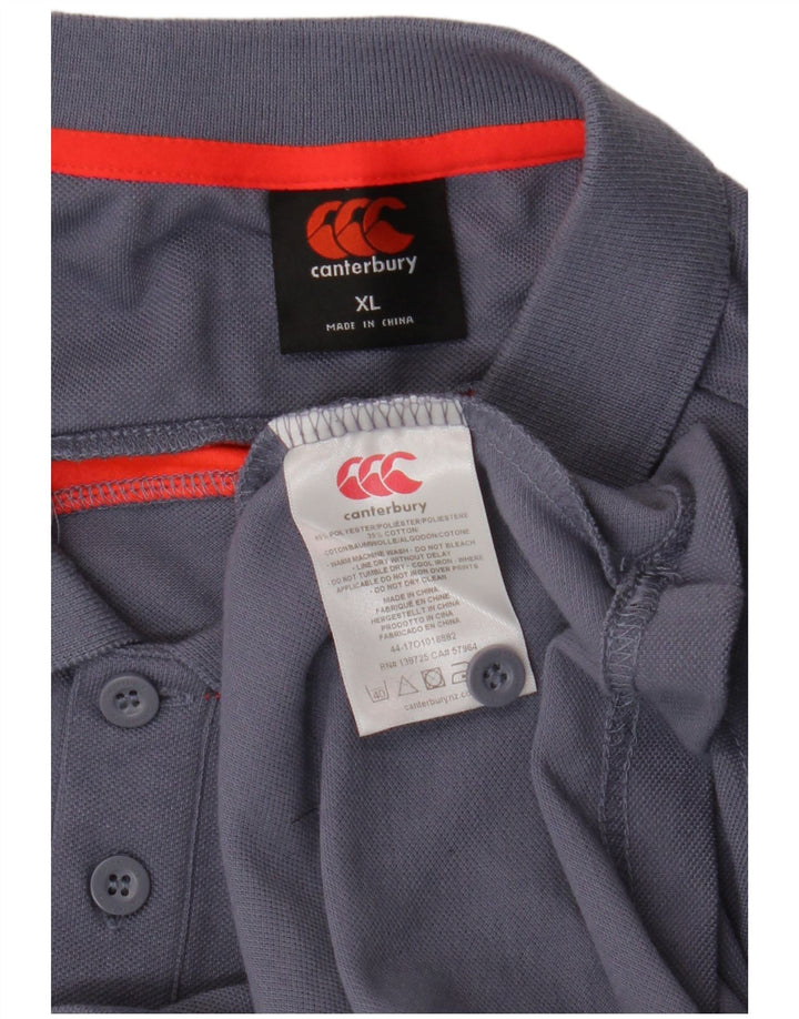 Cămașă polo cu grafică CANTERBURY pentru bărbați, XL, albastru bleumarin, poliester color bloc