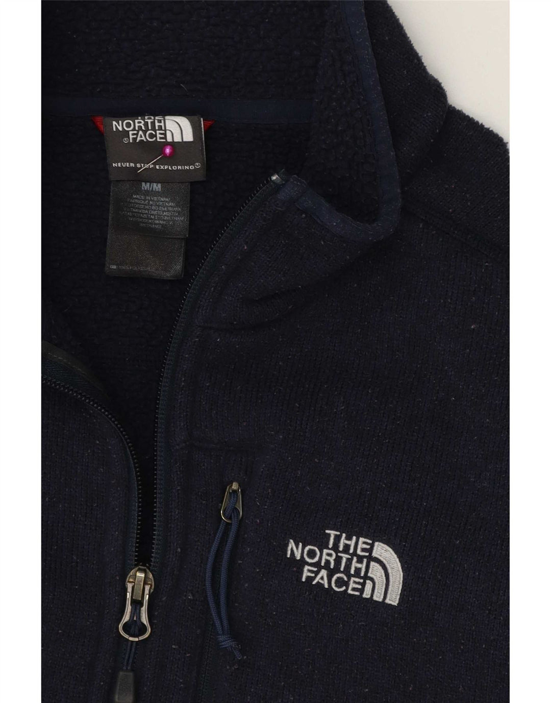 Pulover pentru bărbați The North Face, cu fermoar, cu gât, poliester mediu albastru bleumarin