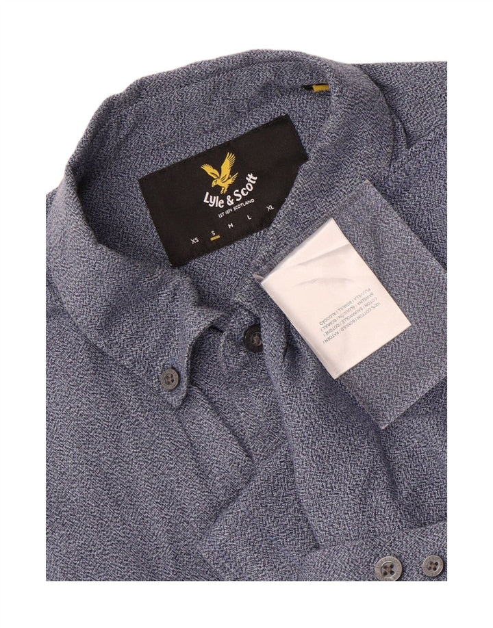 Cămașă pentru bărbați Lyle & Scott Bumbac albastru mic