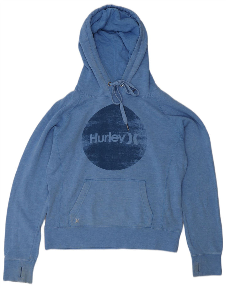 HURLEY Pulover cu glugă grafic pentru femei UK 14 Medium Blue
