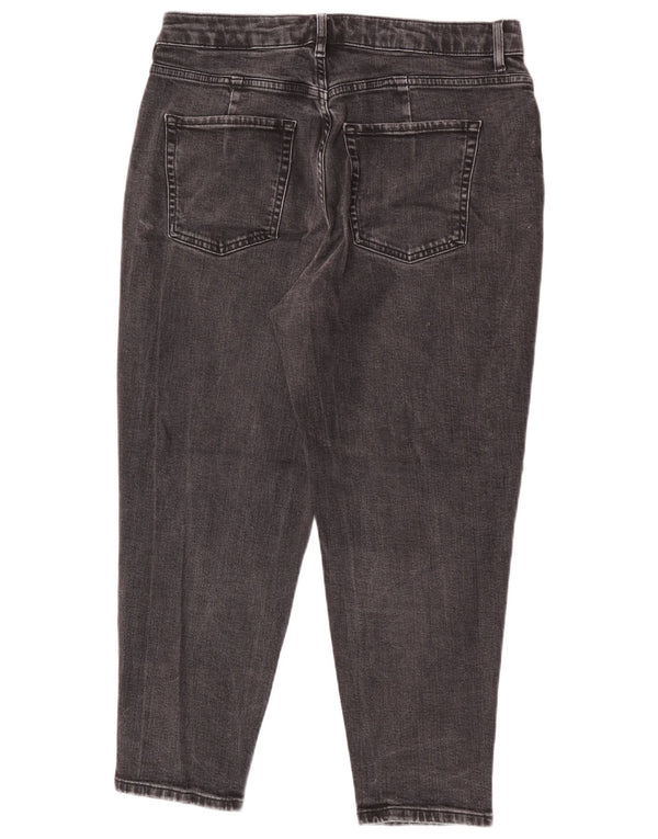 Marks & Spencer Blugi tăiați pentru femei Mom Tapered UK 14 Large W32 L25 Gri