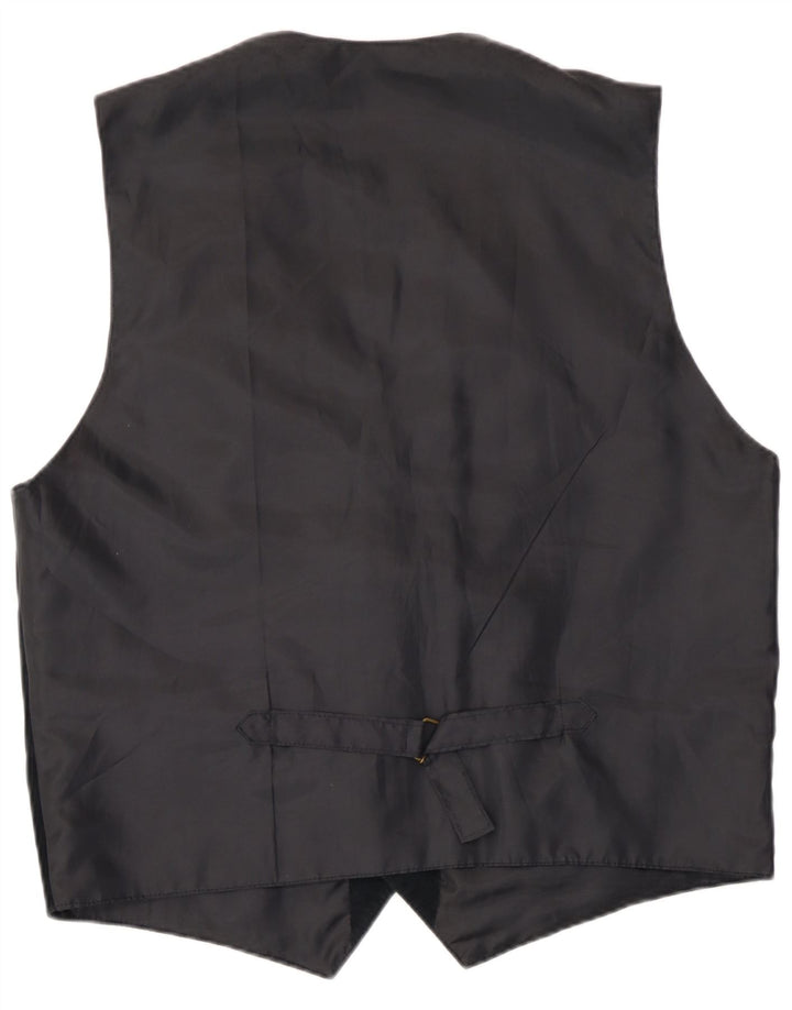 Vestă vintage pentru bărbați din piele intoarsa mare, neagra