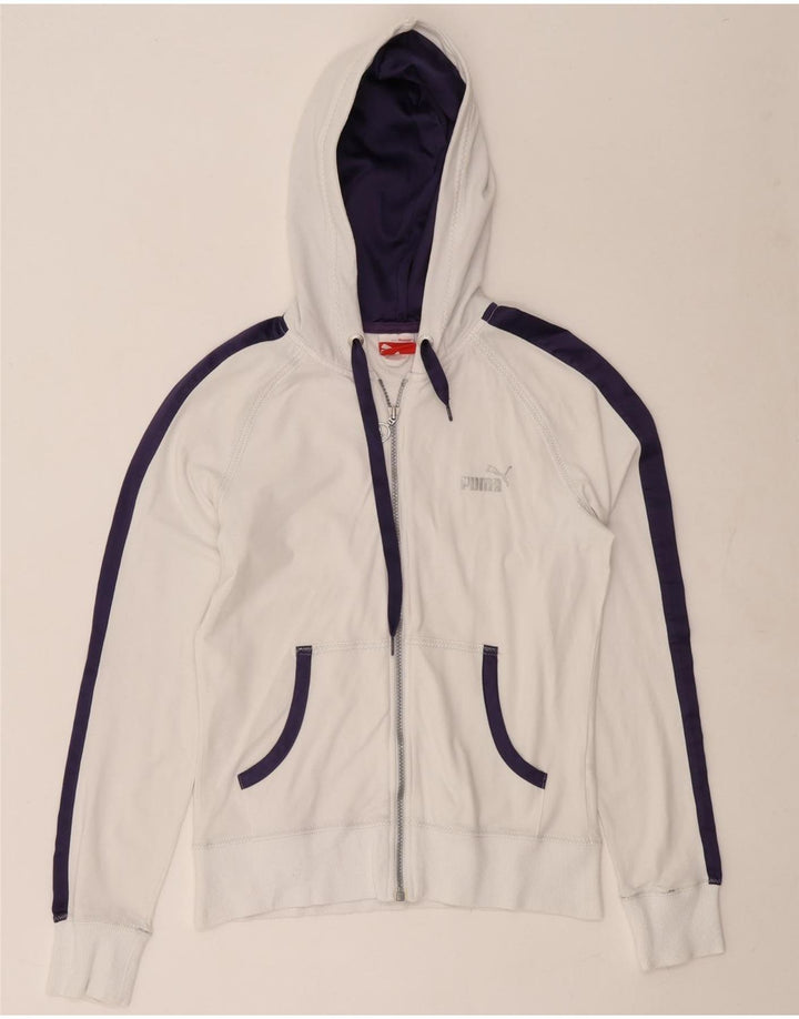 Pulover Puma pentru femei, cu fermoar, UK 12 Medium White Colorblock