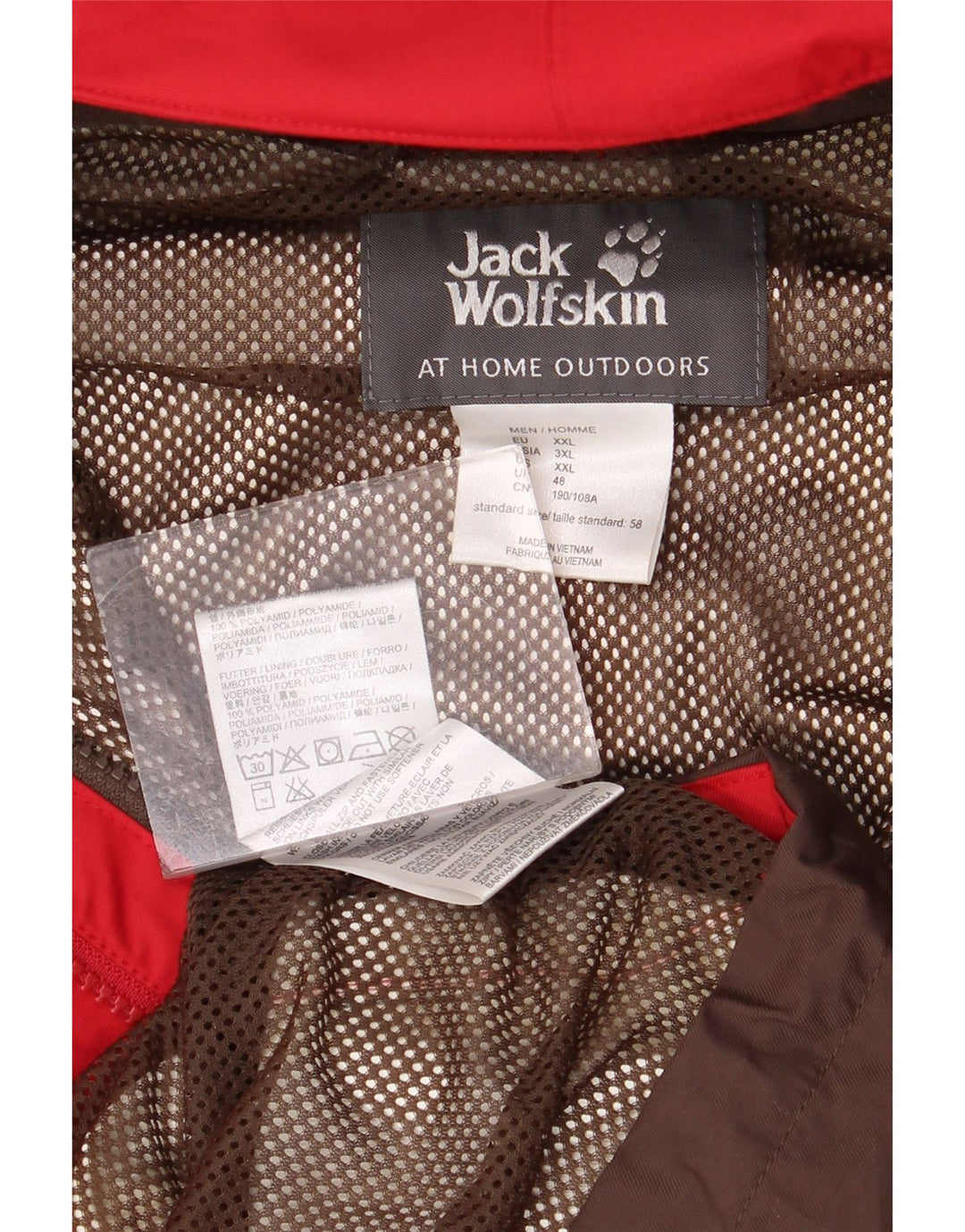 Jack Wolfskin Jachetă de ploaie cu glugă pentru bărbați UK 48 2XL Roșu Poliamidă color bloc