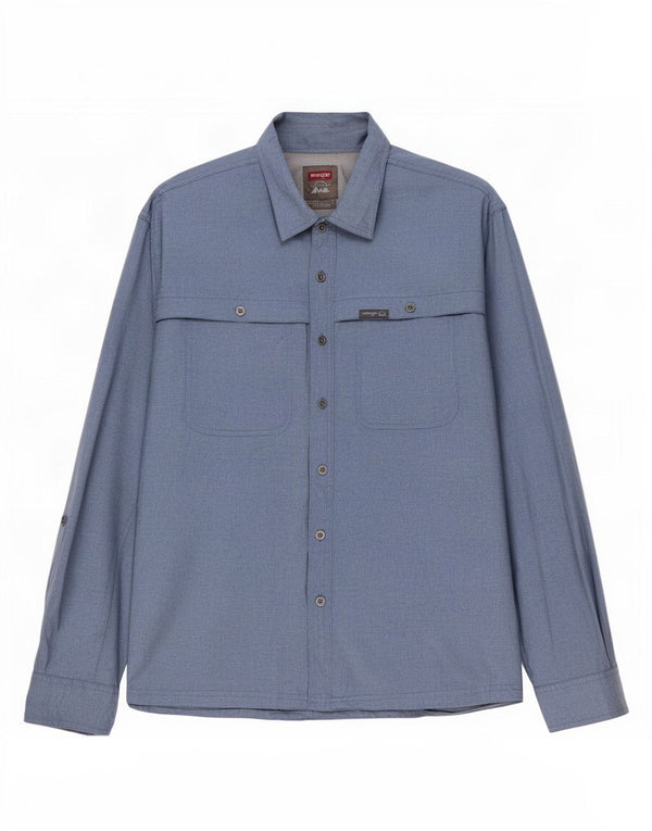 Cămașă Wrangler pentru bărbați, cu formă regulată, XL, poliester albastru
