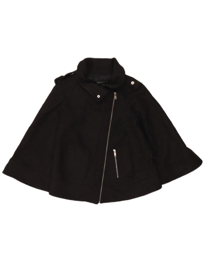 Poncho scurtă pentru femei Zara UK 6 XS Lână neagră